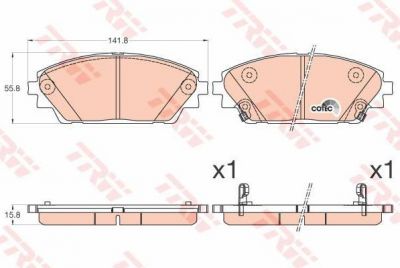 TRW GDB3592 Колодки передние MAZDA 3 III 2013-> (BHY13328ZA)