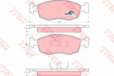 TRW GDB371 Колодки тормозные перед. AC - Ford Skoda - PANTHER Cobra/ (6500951)