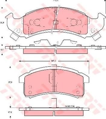 TRW GDB4000 комплект тормозных колодок, дисковый тормоз на CADILLAC ALLANTE купе