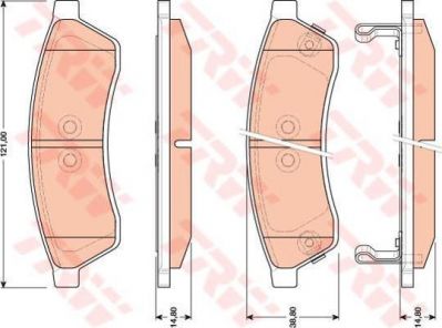 TRW GDB4172 Колодки торм. CHEVROLET EPICA/EVANDA задние к-т (96475028)