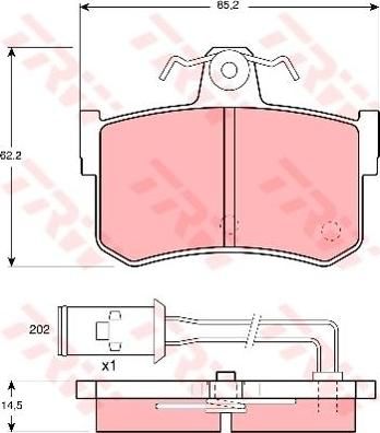 TRW GDB486 комплект тормозных колодок, дисковый тормоз на ROVER 800 (XS)