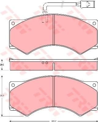 TRW GDB5054 Комплект тормознх колодок, д<=GDB5055