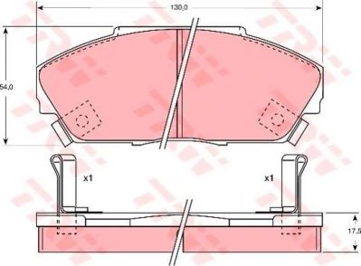 TRW GDB733 Тормозные колодки HONDA Legend 2.5.2.7 87-09.90/Accord. ROVER 800 2.0. 2.5 09.86-09.91. (45022SD4A10)