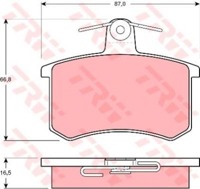 TRW GDB814 Колодки тормозн. задн. AUDI А100 82>95 A4 95>97 A6 95>97 A8 94>99 (4D0698451B)