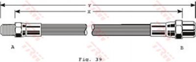 TRW PHB128 Шланг тормозной AD 80 VW G2/3 B4 (893611775A)