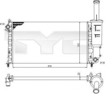 TYC 709-0013 радиатор, охлаждение двигателя на FIAT PUNTO (188)