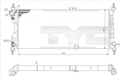 TYC 725-0019-R радиатор, охлаждение двигателя на FORD SCORPIO I (GAE, GGE)