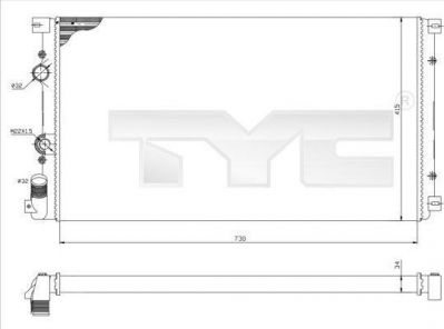 TYC 725-0030 радиатор, охлаждение двигателя на NISSAN INTERSTAR c бортовой платформой/ходовая часть