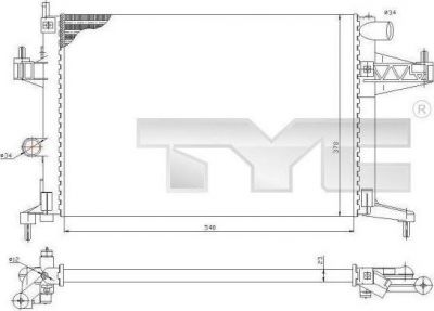 TYC 725-0033 радиатор, охлаждение двигателя на OPEL COMBO Tour