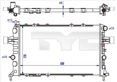 TYC 725-0041-R радиатор, охлаждение двигателя на OPEL ASTRA G универсал (F35_)