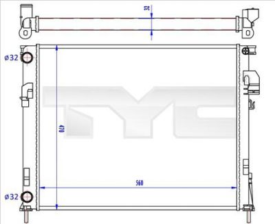 TYC 725-0043-R радиатор, охлаждение двигателя на OPEL VIVARO фургон (F7)