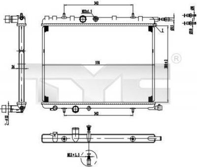 TYC 726-0016 радиатор, охлаждение двигателя на PEUGEOT 206 SW (2E/K)