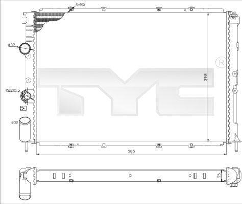 TYC 728-0025-R радиатор, охлаждение двигателя на RENAULT MEGANE I Cabriolet (EA0/1_)