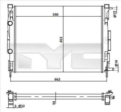 TYC 728-0054 радиатор, охлаждение двигателя на RENAULT MEGANE II седан (LM0/1_)