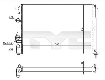 TYC 728-0055-R радиатор, охлаждение двигателя на DACIA LOGAN (LS_)