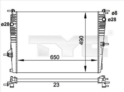 TYC 728-0061-R радиатор, охлаждение двигателя на RENAULT MEGANE III Наклонная задняя часть (BZ0_)