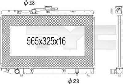 TYC 736-1026 радиатор, охлаждение двигателя на TOYOTA STARLET (_P8_)