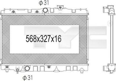 TYC 736-1028 радиатор, охлаждение двигателя на TOYOTA COROLLA (_E9_)