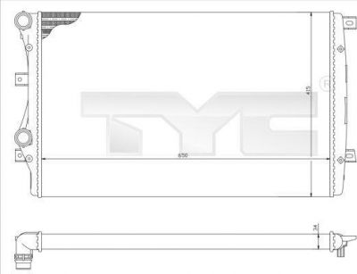 TYC 737-0017-R радиатор, охлаждение двигателя на AUDI A3 Sportback (8PA)