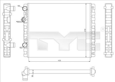TYC 737-0040 радиатор, охлаждение двигателя на VW LUPO (6X1, 6E1)