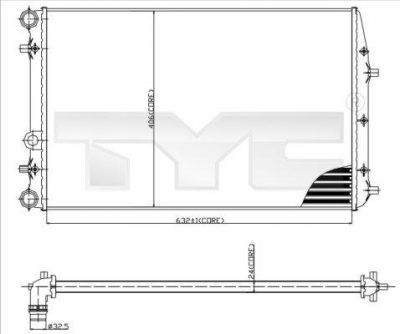 TYC 737-0042 радиатор, охлаждение двигателя на SEAT CORDOBA (6L2)