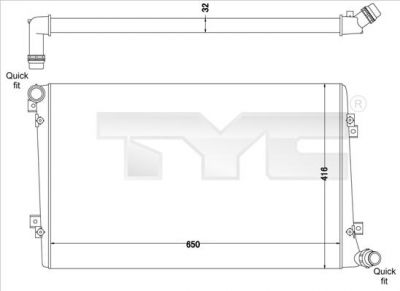 TYC 737-0063-R радиатор, охлаждение двигателя на AUDI A3 (8P1)