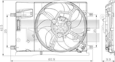 TYC 809-0018 вентилятор, охлаждение двигателя на FIAT GRANDE PUNTO (199)