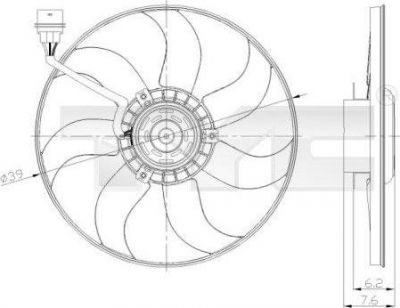 TYC 837-0036 вентилятор, охлаждение двигателя на SKODA FABIA