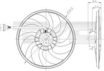 TYC 837-0037 вентилятор, охлаждение двигателя на SKODA FABIA Combi
