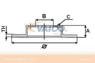 VAICO V10-80059 тормозной диск на AUDI 80 (81, 85, B2)