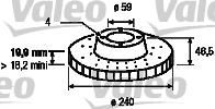 Valeo 186156 тормозной диск на FIAT UNO (146A/E)