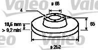 VALEO Диск тормозной LADA 2101-07 передний (21013501070, 186171)