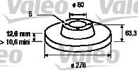 Valeo 186180 тормозной диск на MERCEDES-BENZ седан (W123)