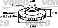 Valeo 186221 тормозной диск на RENAULT 21 (B48_)