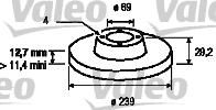 Valeo 186257 тормозной диск на VOLVO 340-360 (343, 345)