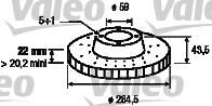 Valeo 186265 тормозной диск на FIAT DOBLO c бортовой платформой/ходовая часть (263)