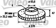 Valeo 186401 тормозной диск на FORD MONDEO I седан (GBP)