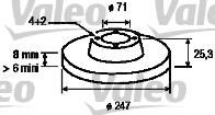 Valeo 186416 тормозной диск на PEUGEOT 206 SW (2E/K)