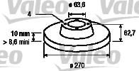 Valeo 186428 тормозной диск на FORD ESCORT VII (GAL, AAL, ABL)