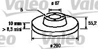 Valeo 186469 тормозной диск на MERCEDES-BENZ C-CLASS (W203)