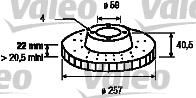 Valeo 186590 тормозной диск на PEUGEOT BIPPER Tepee
