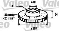 Valeo 186617 тормозной диск на HYUNDAI LANTRA I (J-1)