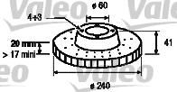 Valeo 186790 тормозной диск на OPEL CORSA C фургон (F08, W5L)