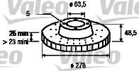 Valeo 186819 тормозной диск на VOLVO V50 (MW)