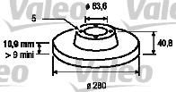Valeo 186843 тормозной диск на FORD C-MAX (DM2)