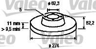 Valeo 186896 тормозной диск на RENAULT LAGUNA II (BG0/1_)