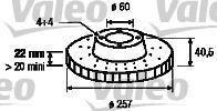 VALEO Диск тормозной передний вент.OPEL CORSA D 06-/FIAT PUNTO 09- (заменен на 297044) (0569065, 197044)