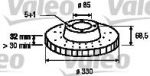 VALEO Диск тормозной передний левый VW Touareg (330x32) 03 ~ (7L6615301N, 197087)