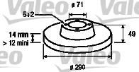 Valeo 197099 тормозной диск на PEUGEOT EXPERT Tepee (VF3V_)