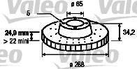 Valeo 197230 тормозной диск на VW GOLF IV (1J1)